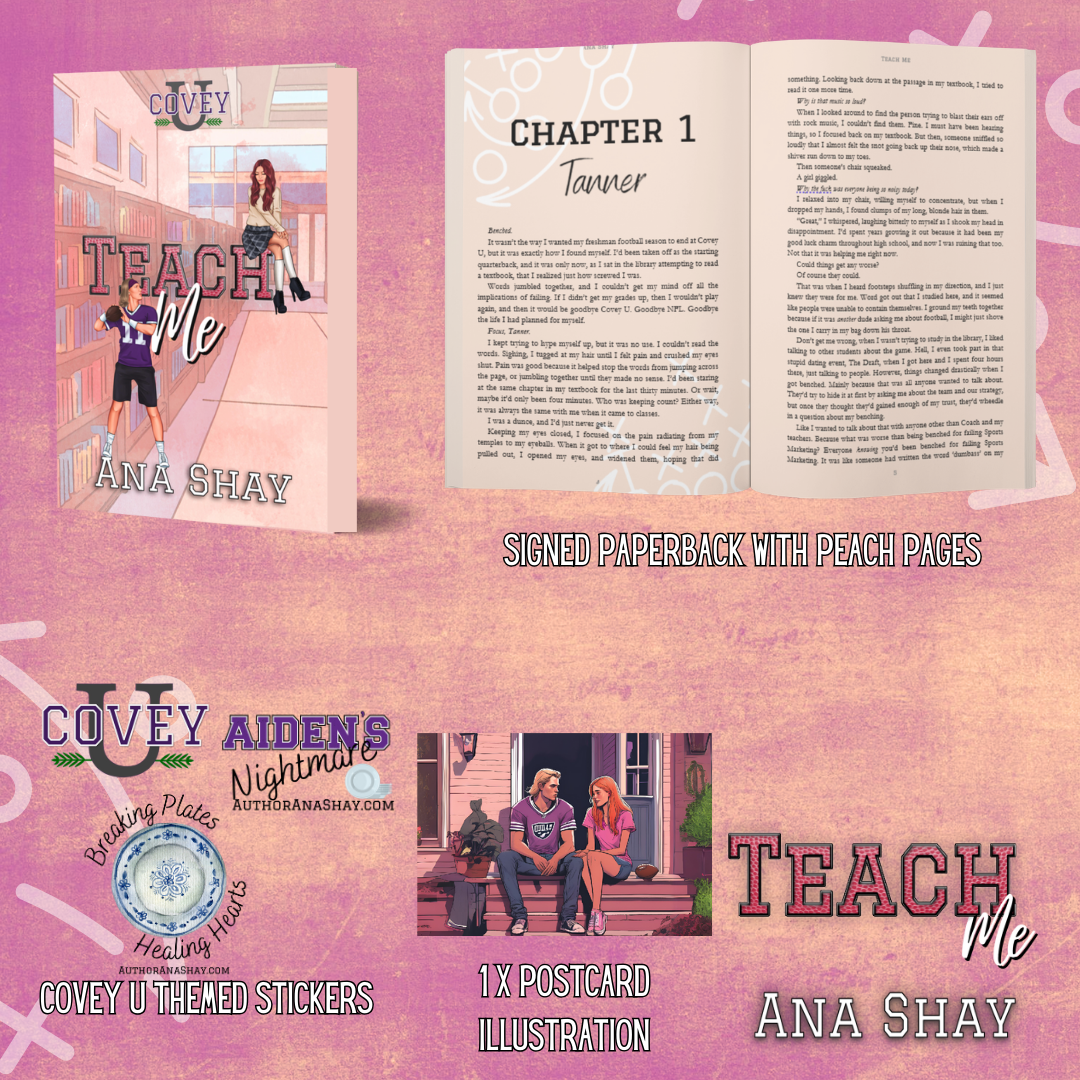 Teach Me (Covey U Book 4) Peach Page Papberback - SIGNED